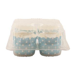 Plastic Cup Cake Box 4 Cavity K05