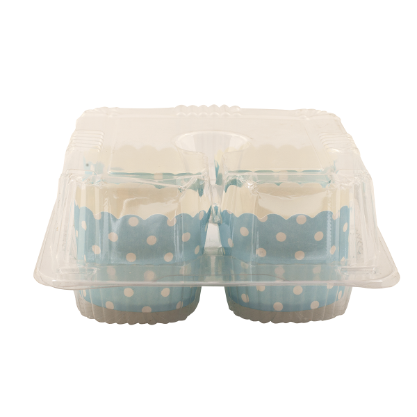 Plastic Cup Cake Box 4 Cavity K05