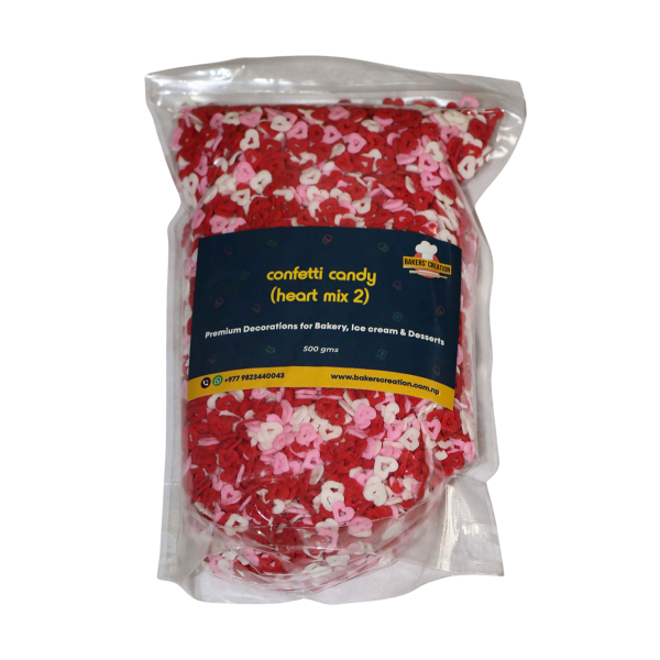 Cake Sprinkles Mix Red Heart Confetti Candy