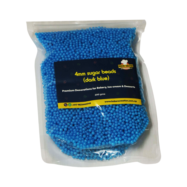 Cake Sprinkles Dark Blue Sugar Beads 4MM