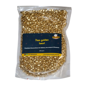 Cake Sprinkles Gold Heart 7MM