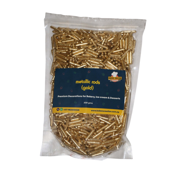 Cake Sprinkles Metallic Rods Gold