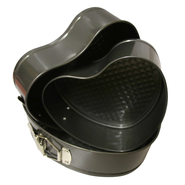 Non Stick Cake Tin Heart Lockable 3Pcs Set