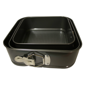 Non Stick Cake Tin Square Lockable 3Pcs Set