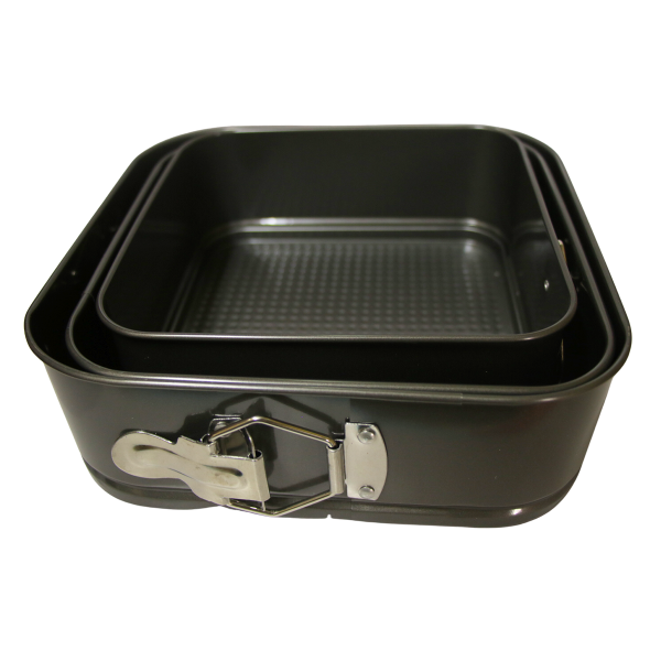 Non Stick Cake Tin Square Lockable 3Pcs Set