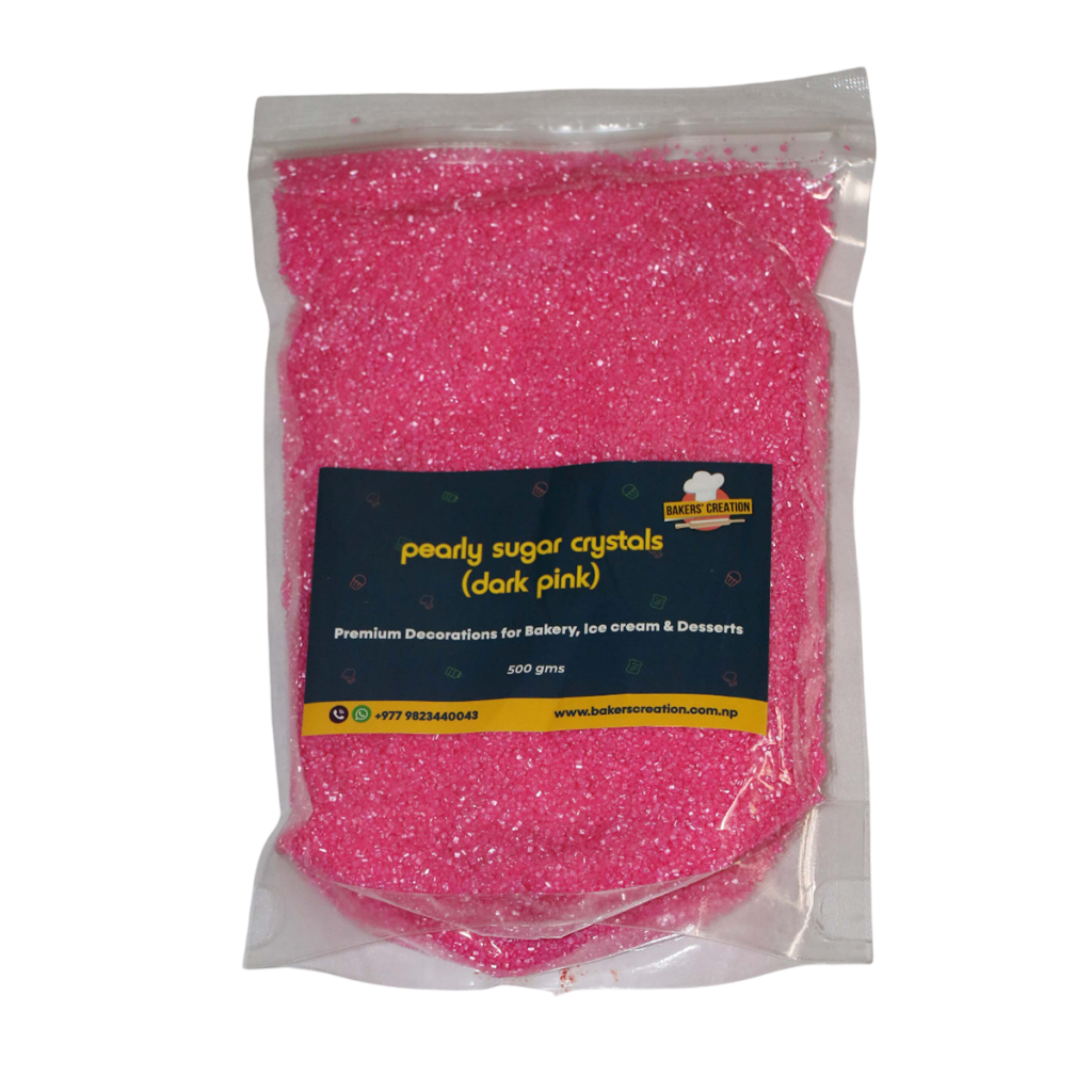 Pearly Sugar Crystals (Dark Pink) Bakers' Creation