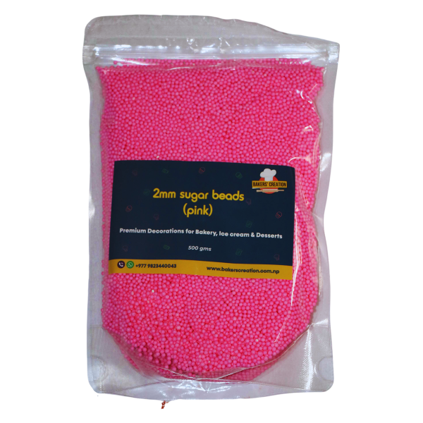 Cake Sprinkles Pink Sugar Beads 2 MM