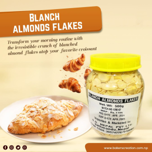 BLANCH ALMOND FLAKES 500GM