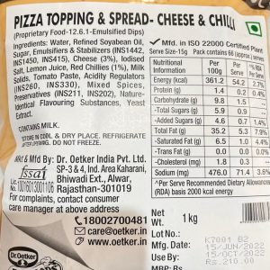 FF PIZZA TOPPING & SPREAD CHEESE & CHILLI 1KG