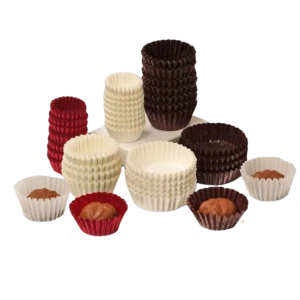 Chocolate Lining Paper Cup White Back Golden