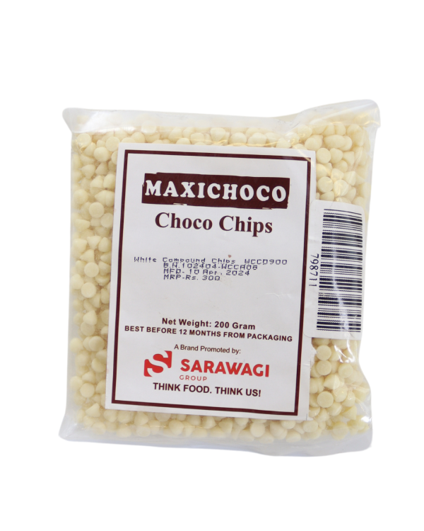 MAXICHOCO WHITE COMPOUNDS CHIPS WCC D900 200 GM