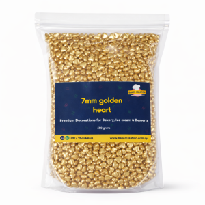 Cake Sprinkles Gold Heart 7MM