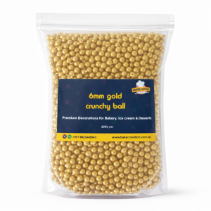 Cake Sprinkles Gold Crunch Ball 6MM