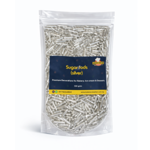 Cake Sprinkles Sugar Rods (Silver)