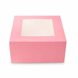 CAKE BOX 8*8 WINDOW PINK COLOUR