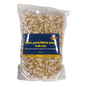 4MM GOLD/WHITE PEARL BALL MIX-500GM