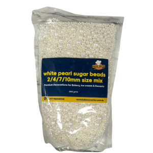 WHITE PEARL SUGAR BEADS 2/4/7 10MM-500GMS