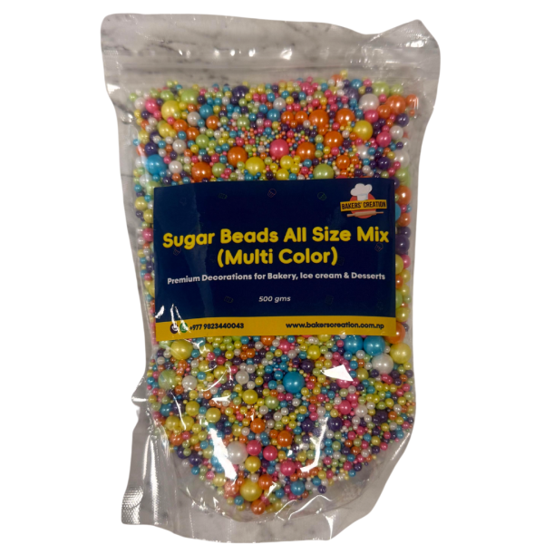 SUGAR BEADS ALL SIZE MIX (MULTI COLOUR)