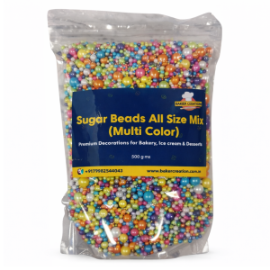 SUGAR BEADS ALL SIZE MIX (MULTI COLOUR)