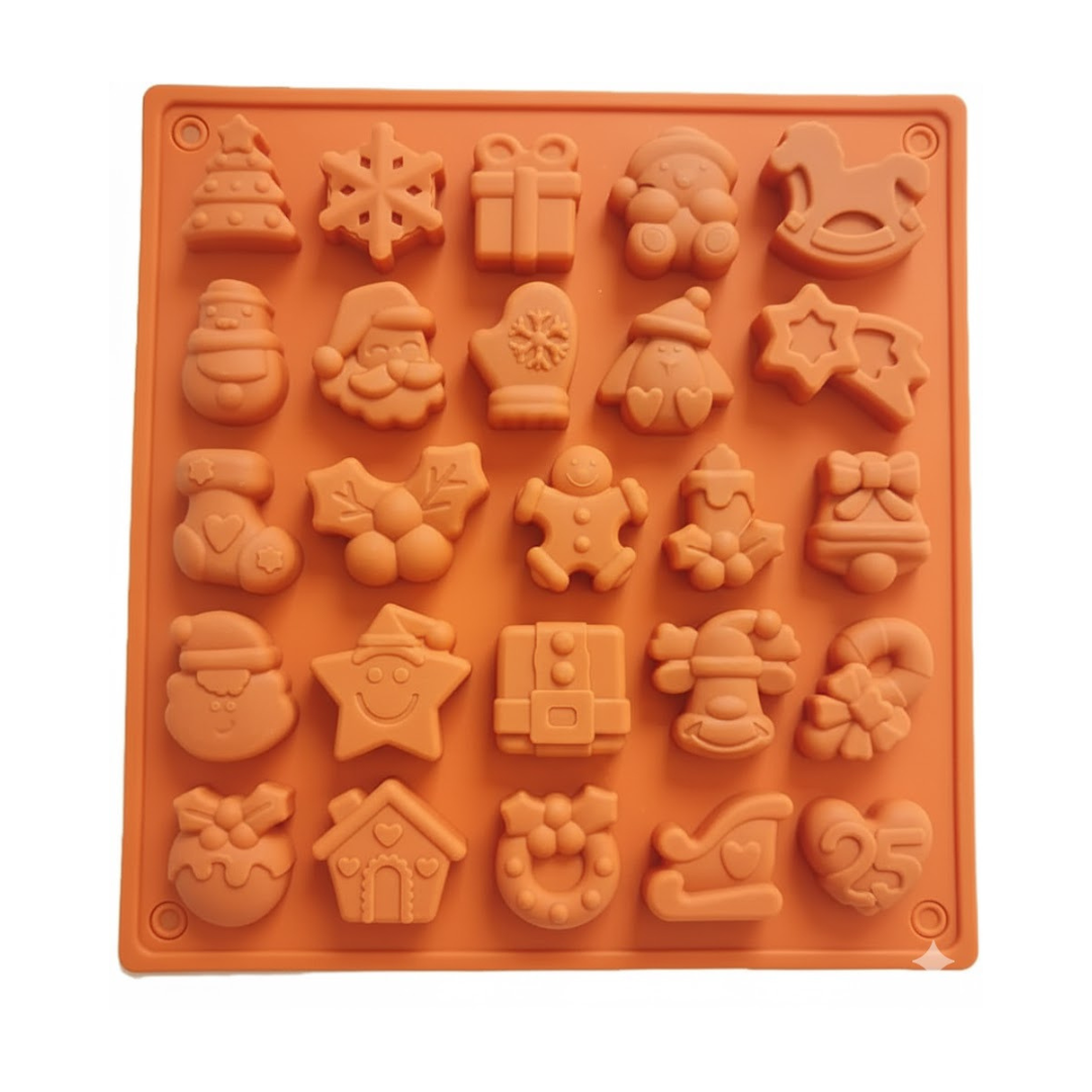 25 Cavity Christmas Theme Silicon Chocolate Mould