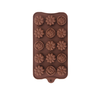 15 Cavity Flower Shape Silicon Chocolate Mould (Rose and Daisy)