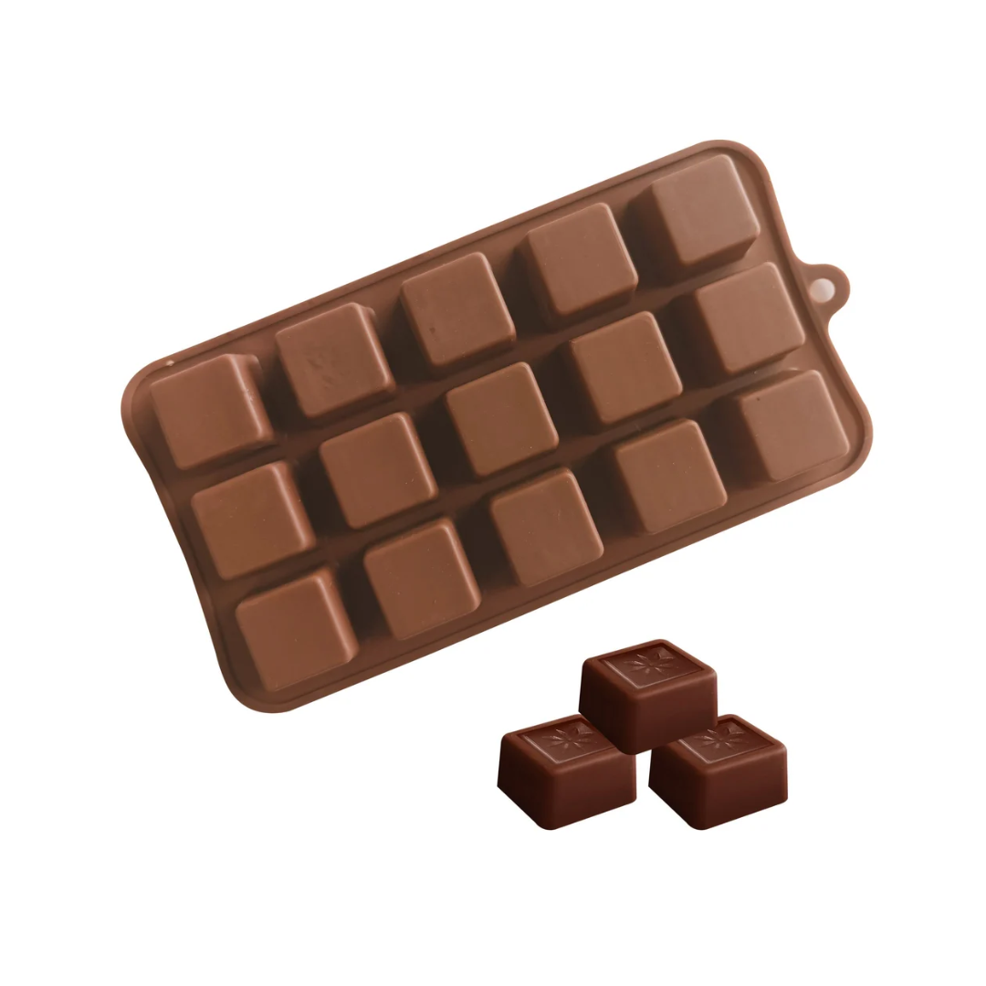 15 Silicon Square Cube Chocolate Mould