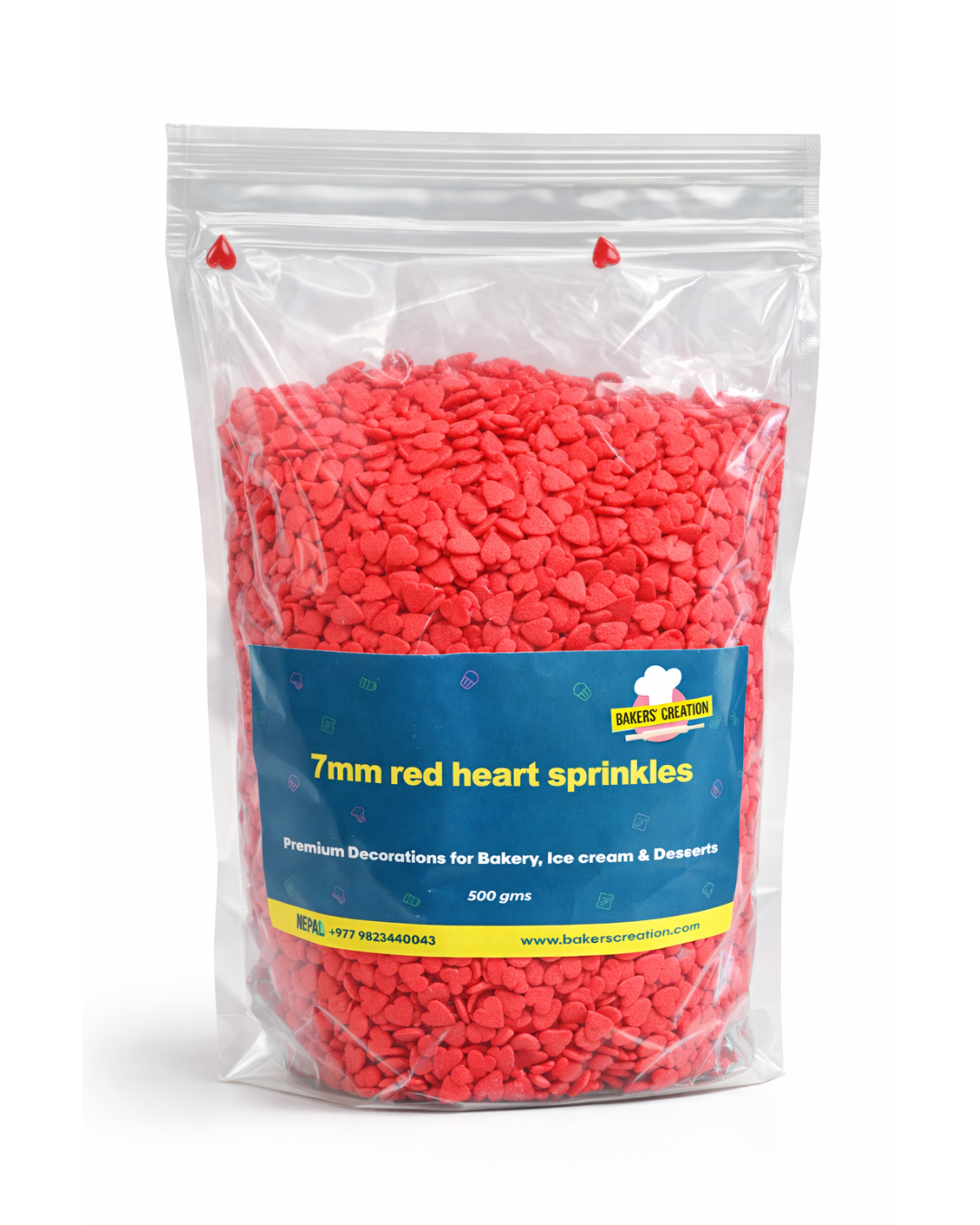 Red Pearl Heart 7mm Sprinkle